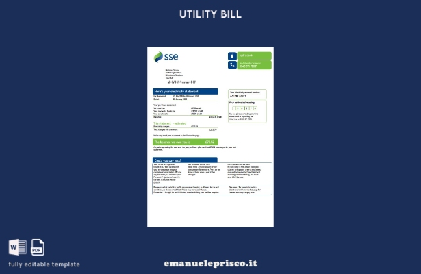 stile verificato Modello di versione della bolletta energetica del Regno Unito 2